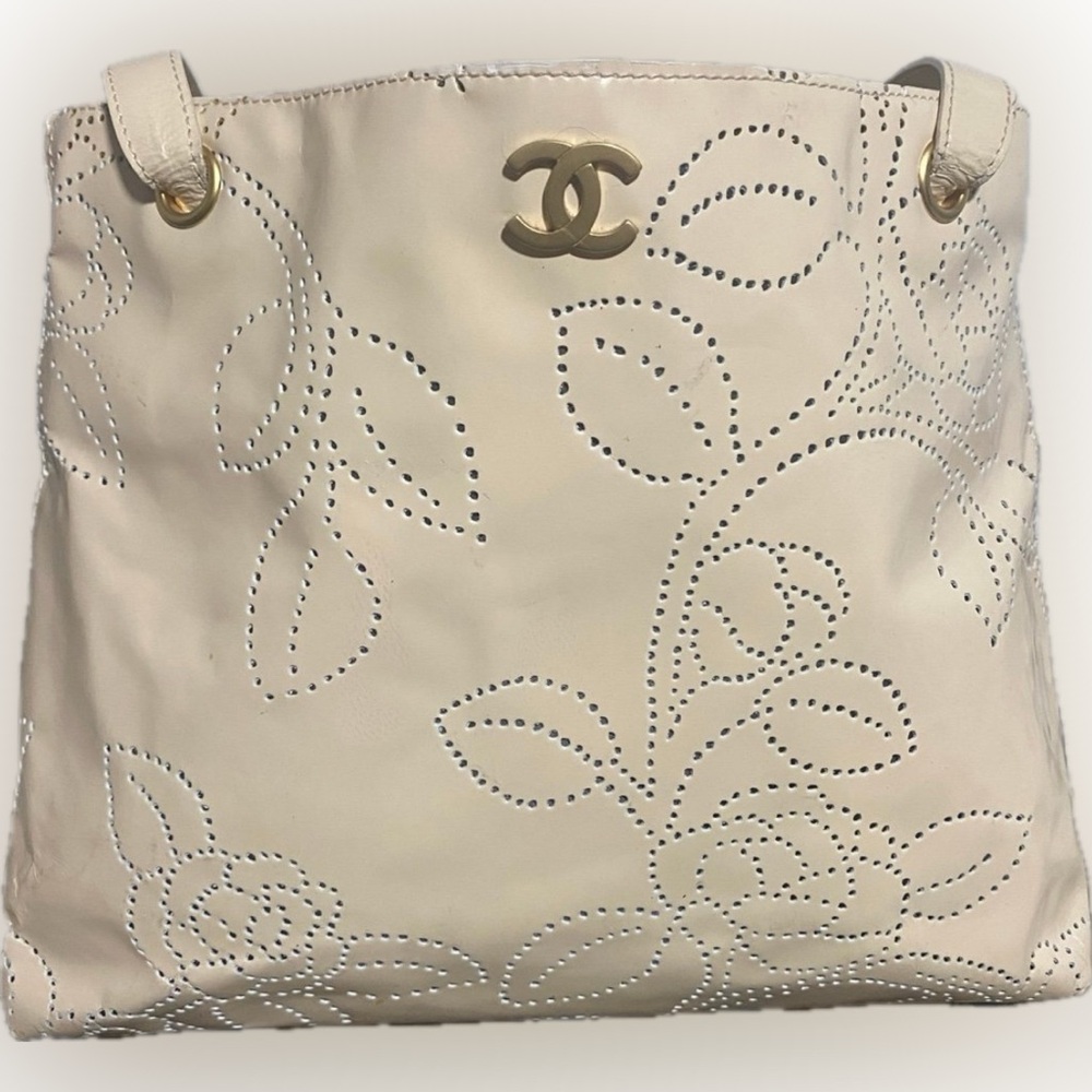 CHANEL Perforated Camellia Tote
